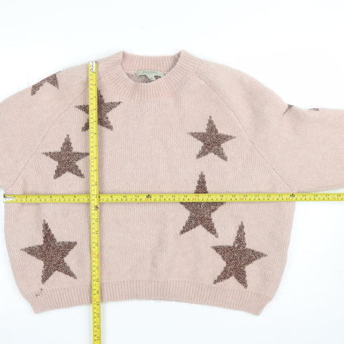 AllSaints Women's Pink Star Jumper Wool Alpaca Blend Size S