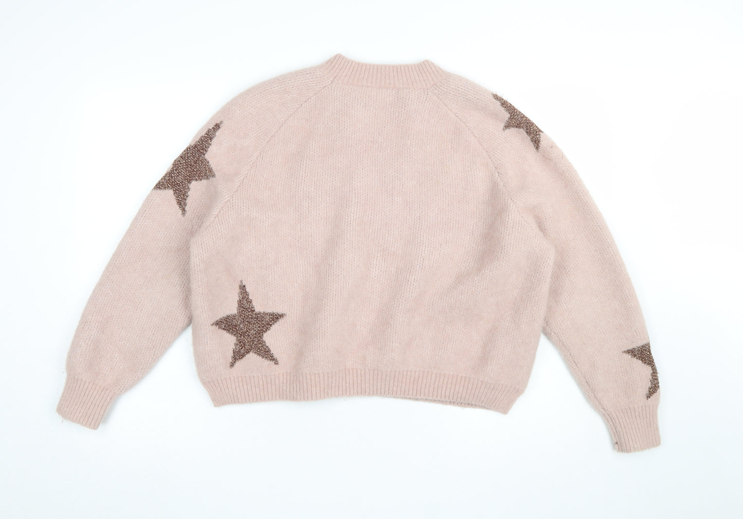 AllSaints Women's Pink Star Jumper Wool Alpaca Blend Size S