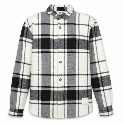 Pull&Bear Men's Black White Check Long Sleeve Button-Up Shirt L