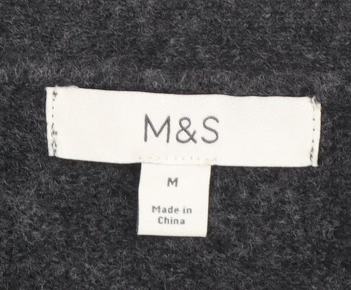 Marks and Spencer Womens Grey Beaded V-Neck Cardigan M