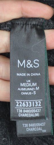 Marks and Spencer Womens Grey Beaded V-Neck Cardigan M