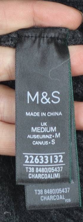 Marks and Spencer Womens Grey Beaded V-Neck Cardigan M