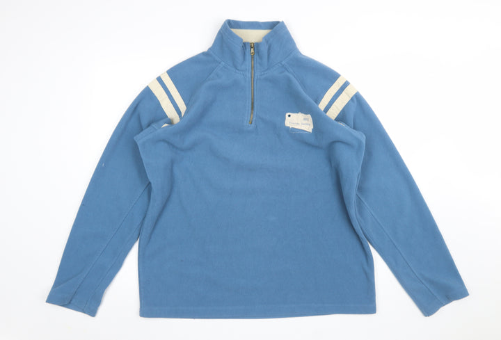 No Fear Men's Blue Fleece 1/2 Zip Pullover Sweatshirt L