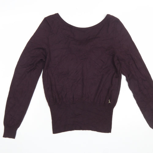Patrizia Pepe Women's Purple Bow Pullover Jumper Size S Classic Fit