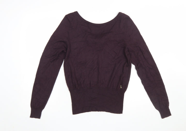 Patrizia Pepe Women's Purple Bow Pullover Jumper Size S Classic Fit