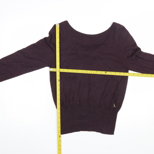 Patrizia Pepe Women's Purple Bow Pullover Jumper Size S Classic Fit