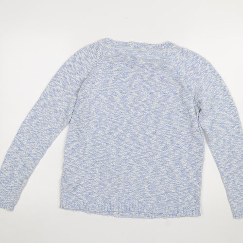 Superdry Womens Blue Cotton Heart Knit Jumper Size M