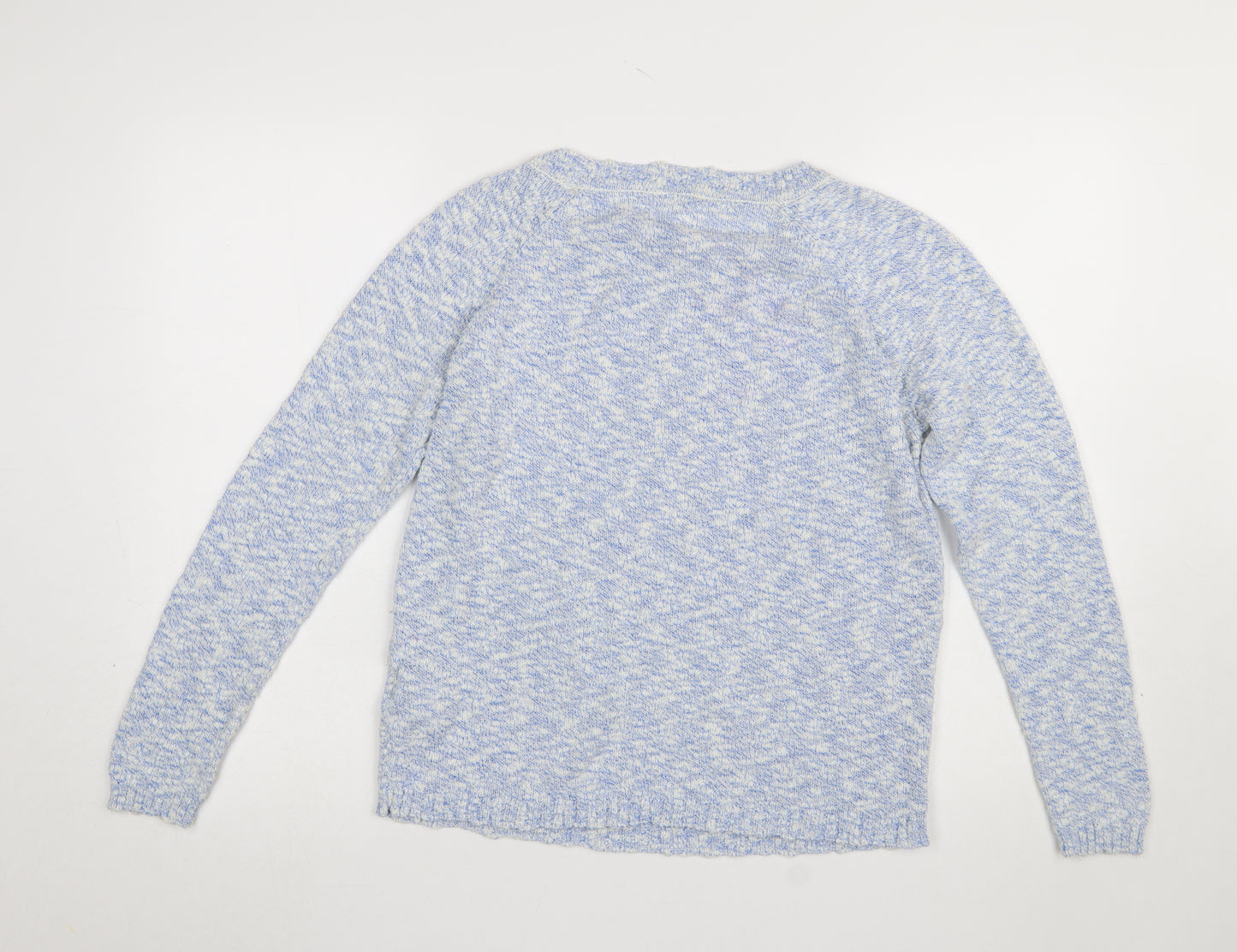 Superdry Womens Blue Cotton Heart Knit Jumper Size M