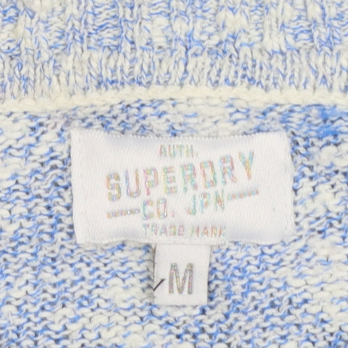 Superdry Womens Blue Cotton Heart Knit Jumper Size M