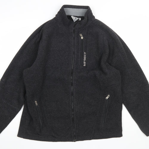 TOG24 Men's Black Fleece Full Zip Jacket Size L Regular Fit