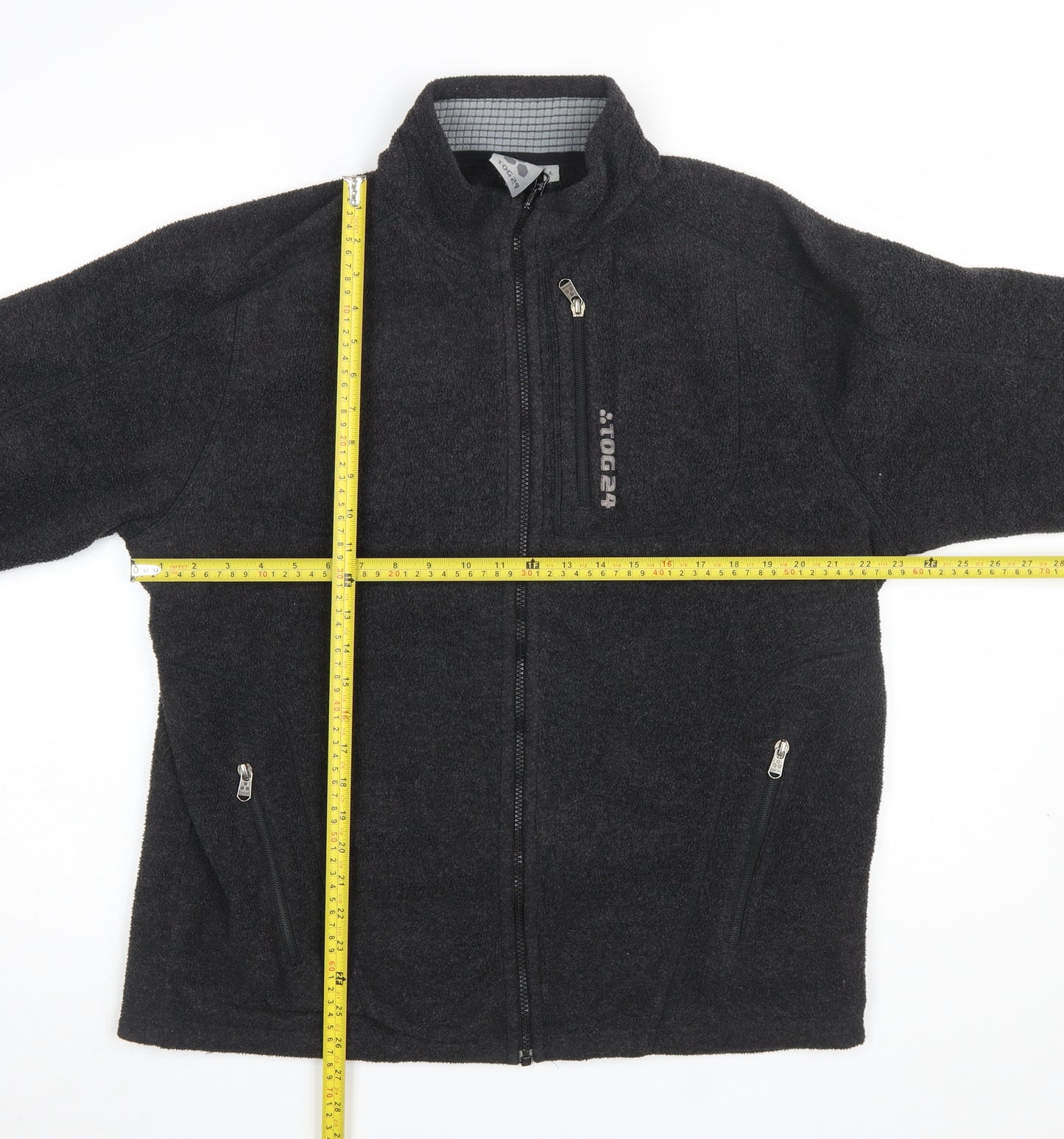 TOG24 Men's Black Fleece Full Zip Jacket Size L Regular Fit