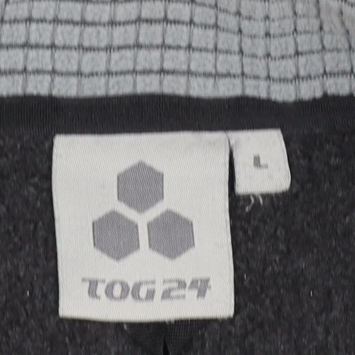 TOG24 Men's Black Fleece Full Zip Jacket Size L Regular Fit
