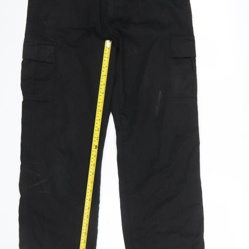 Lee Cooper Men’s Black Cargo Workwear Trousers W32 L31 Polyester Cotton