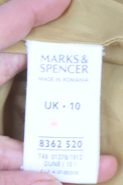 Marks and Spencer Women Beige Hooded Parka Jacket Size 10