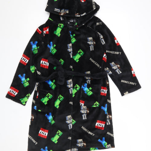J!NX Boys Black Minecraft Fleece Hooded Robe 9-10 Years