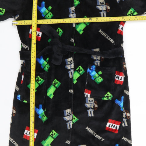 J!NX Boys Black Minecraft Fleece Hooded Robe 9-10 Years