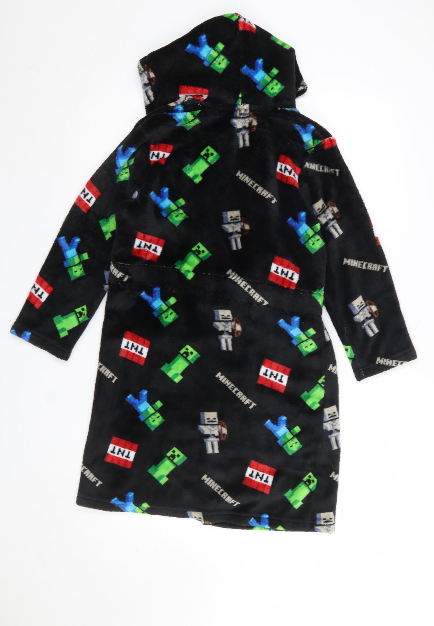 J!NX Boys Black Minecraft Fleece Hooded Robe 9-10 Years