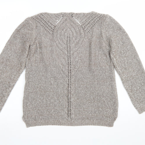 Marks and Spencer Per Una Beige Mohair Blend Women's Size 12 Knit Jumper