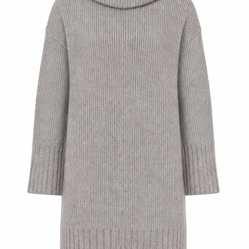 Marks and Spencer Women Grey Roll Neck Knit Jumper Dress Medium