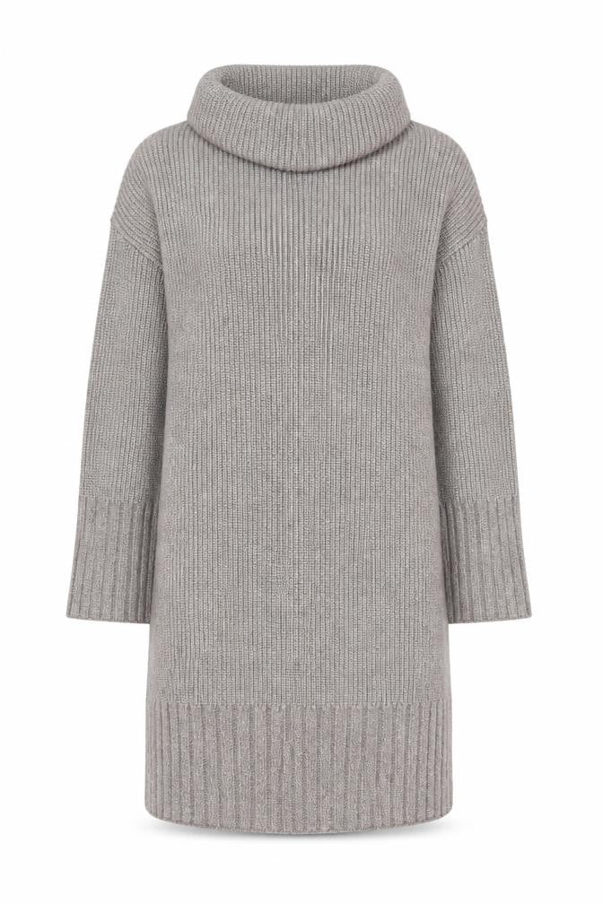 Marks and Spencer Women Grey Roll Neck Knit Jumper Dress Medium