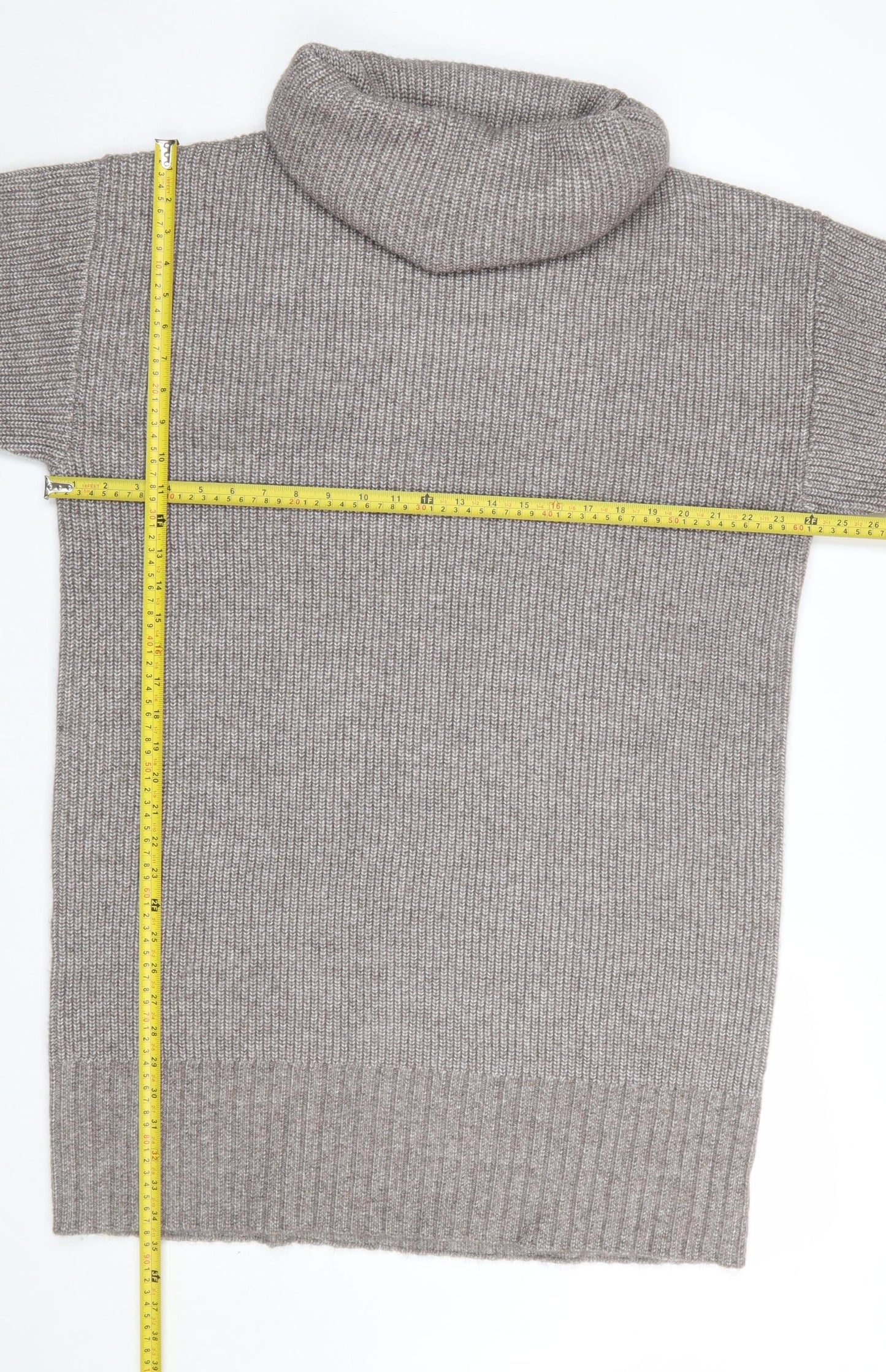Marks and Spencer Women Grey Roll Neck Knit Jumper Dress Medium