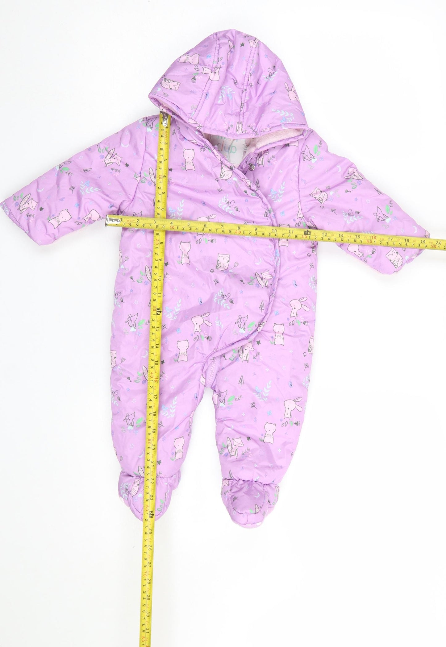 Mini Club Unisex Baby Lilac Animal Print Hooded Padded Snowsuit 6-9 Months