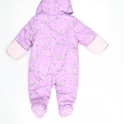 Mini Club Unisex Baby Lilac Animal Print Hooded Padded Snowsuit 6-9 Months