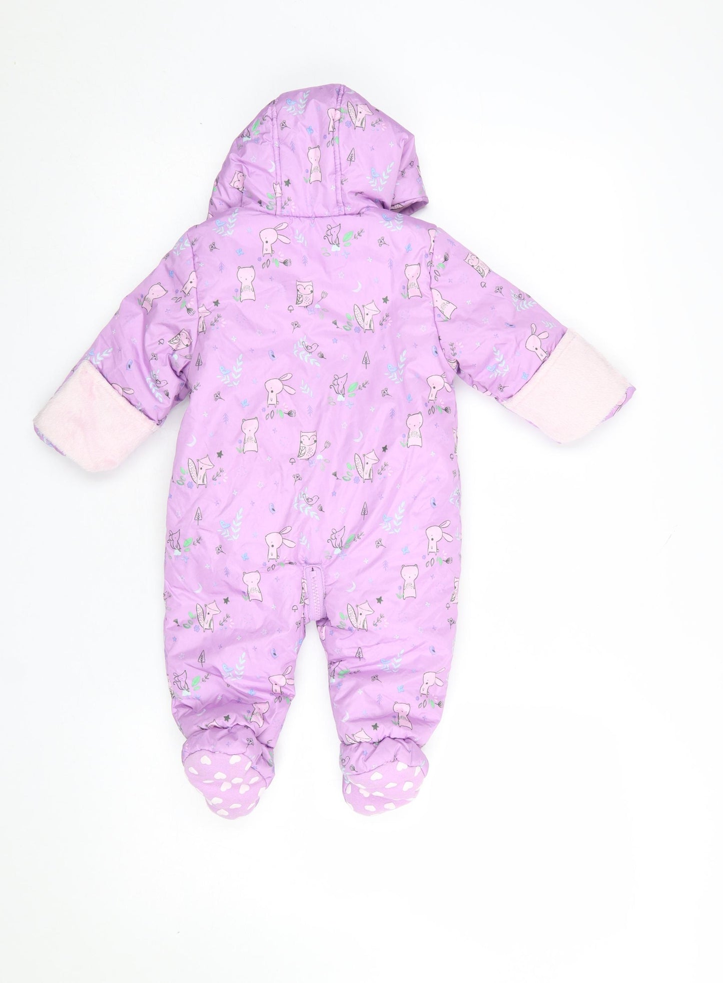 Mini Club Unisex Baby Lilac Animal Print Hooded Padded Snowsuit 6-9 Months