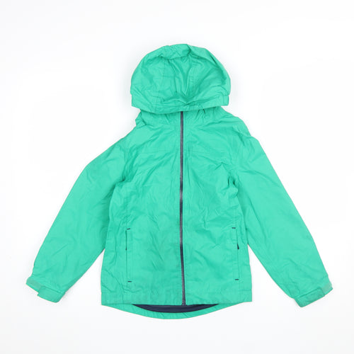 Mountain Warehouse Boys Green Hooded Waterproof Rain Coat 7-8 Years