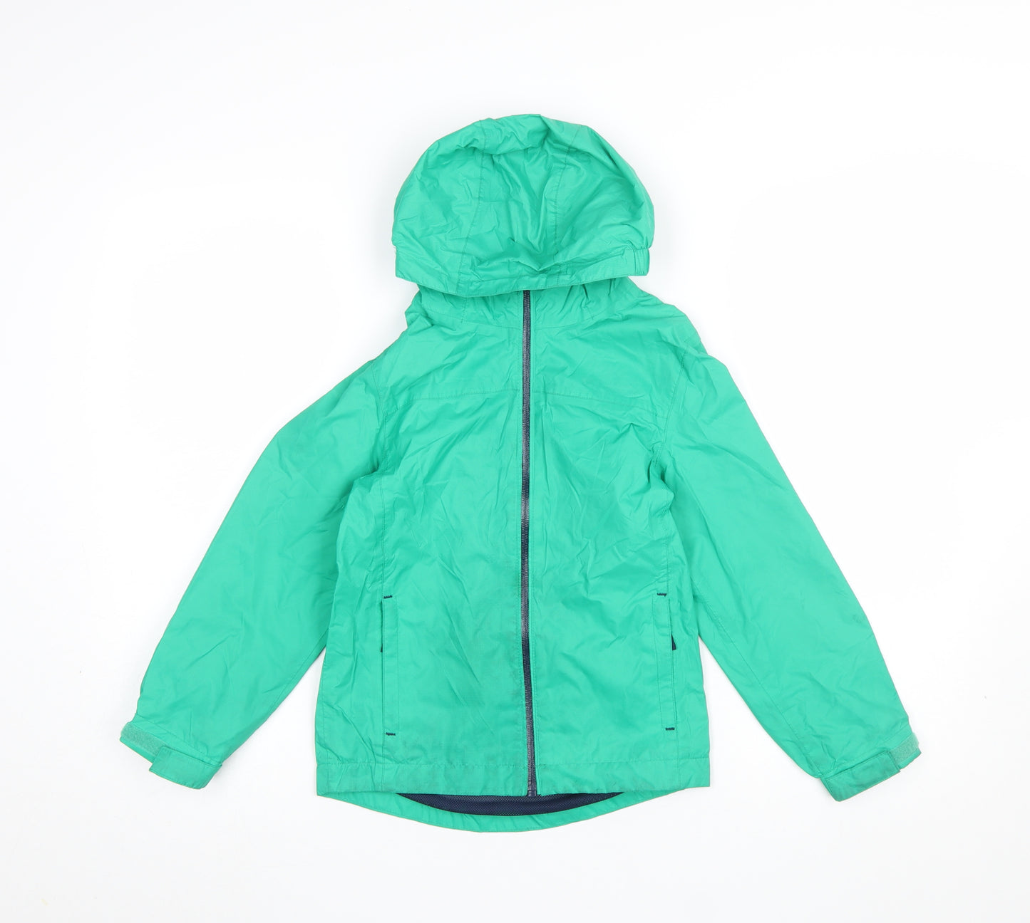 Mountain Warehouse Boys Green Hooded Waterproof Rain Coat 7-8 Years