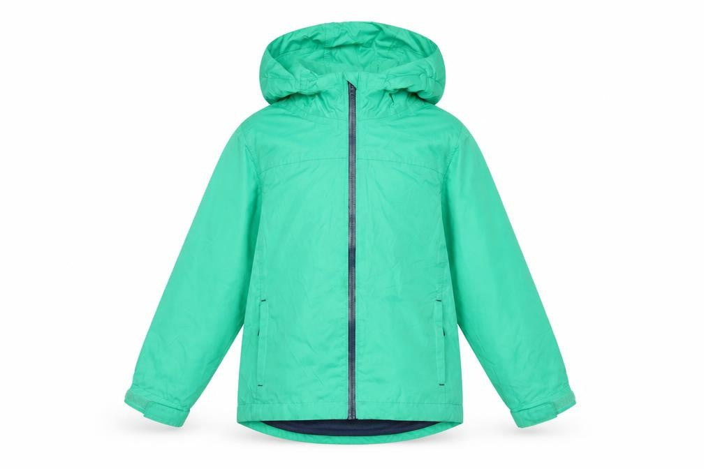 Mountain Warehouse Boys Green Hooded Waterproof Rain Coat 7-8 Years