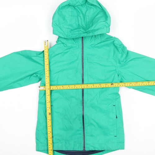 Mountain Warehouse Boys Green Hooded Waterproof Rain Coat 7-8 Years