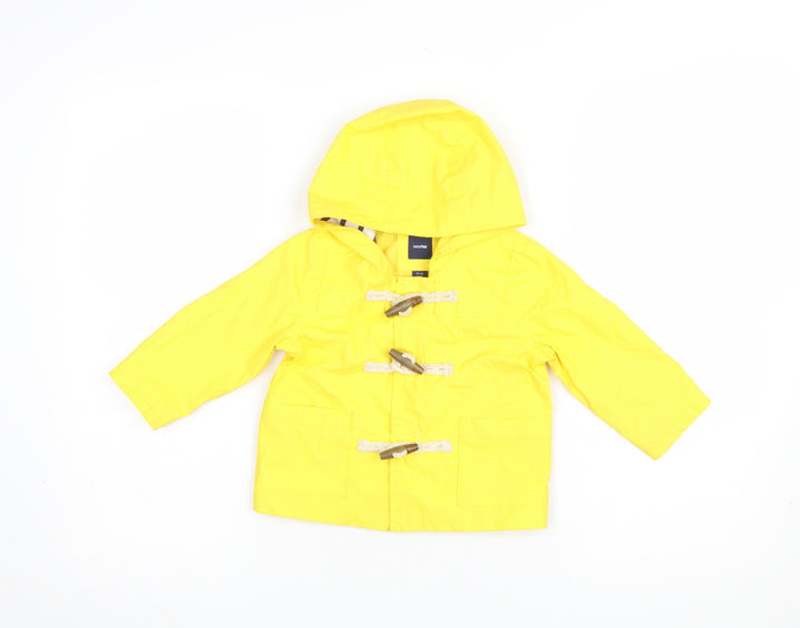 babyGap Unisex Yellow Hooded Duffle Coat 18-24 Months Water Resistant Jacket