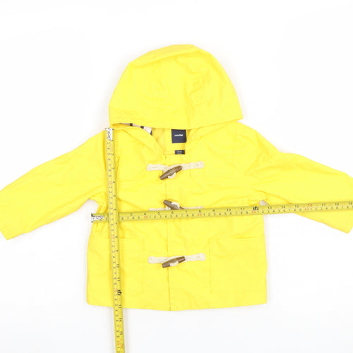 babyGap Unisex Yellow Hooded Duffle Coat 18-24 Months Water Resistant Jacket