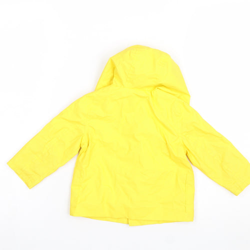 babyGap Unisex Yellow Hooded Duffle Coat 18-24 Months Water Resistant Jacket