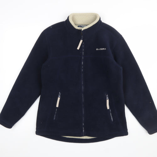 Diadora Boys Blue Fleece Full Zip Jacket L Lined Mid-Length Outdoor Coat