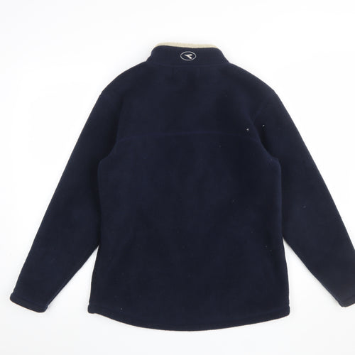 Diadora Boys Blue Fleece Full Zip Jacket L Lined Mid-Length Outdoor Coat