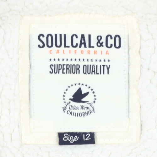 SoulCal & Co Womens Blue Fair Isle Full Zip Knit Jumper Size 12