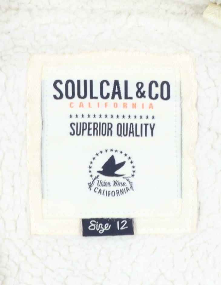SoulCal & Co Womens Blue Fair Isle Full Zip Knit Jumper Size 12