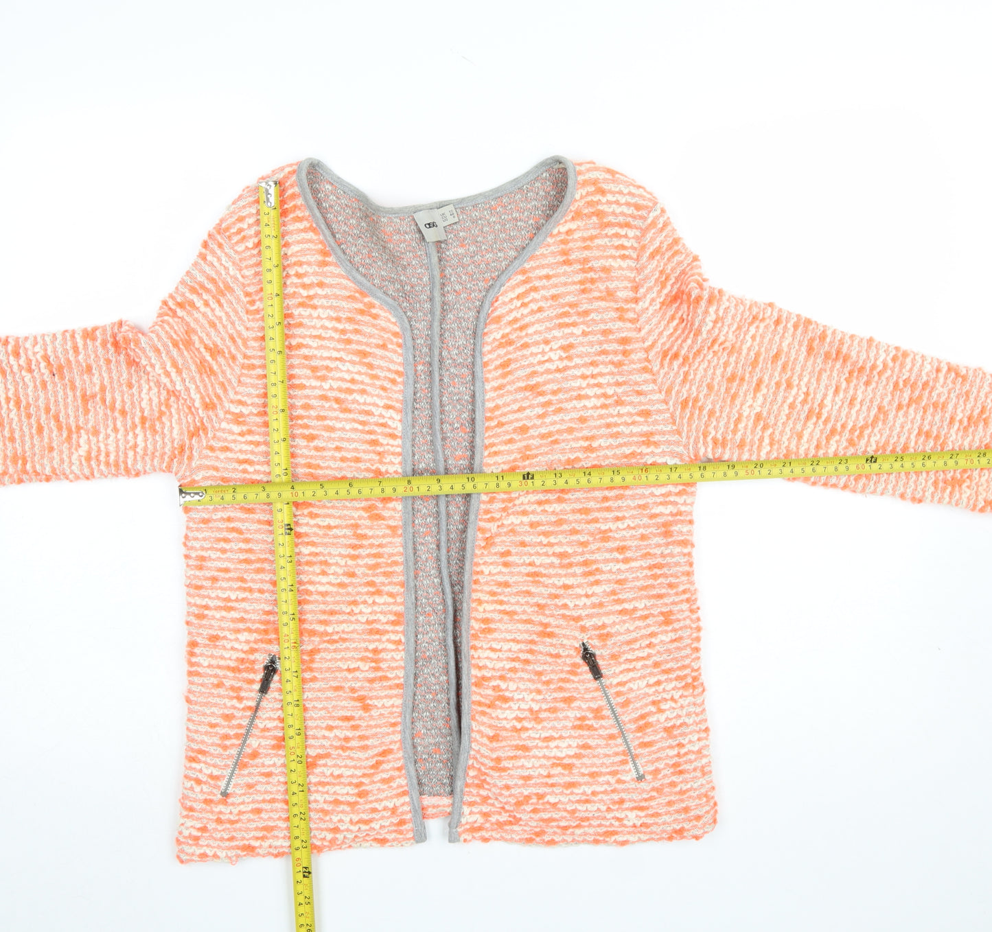 ASOS Women’s Orange Striped Knit Long Sleeve Cardigan UK 12
