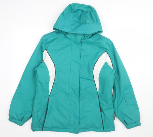 Parallel Womens Green Size 12 Ski Jacket Hooded Waterproof Winter Coat