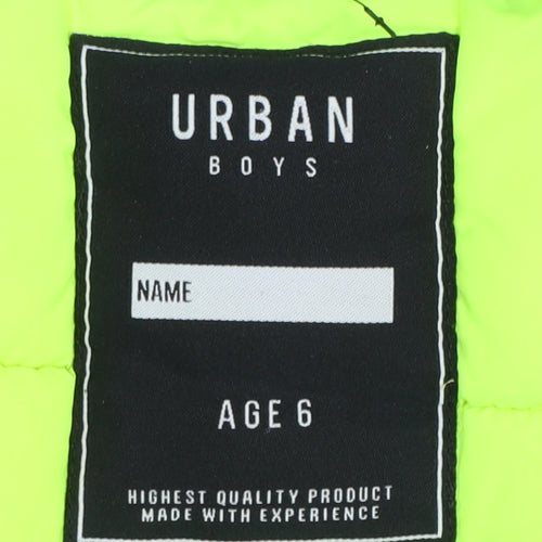 Urban Boys Blue Hooded Puffer Jacket 6 Years Faux Fur Trim Winter Coat