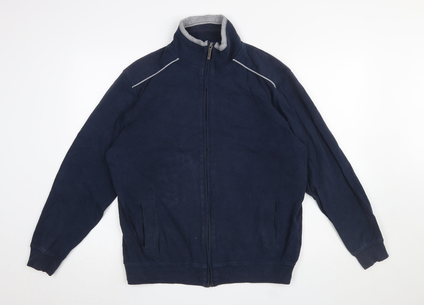 CASA MODA Men's Blue Full Zip Cotton Sweatshirt L Relaxed Fit