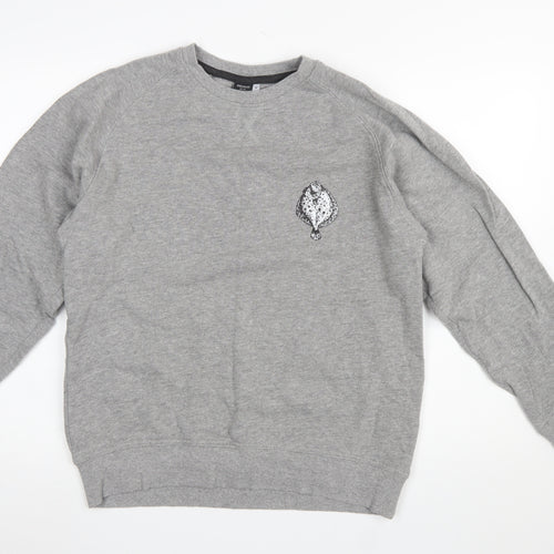 Spreadshirt Men’s Grey Pullover Sweatshirt M Crew Neck Cotton Blend