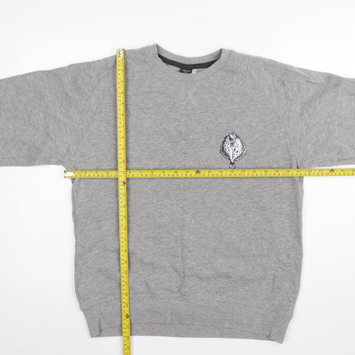 Spreadshirt Men’s Grey Pullover Sweatshirt M Crew Neck Cotton Blend