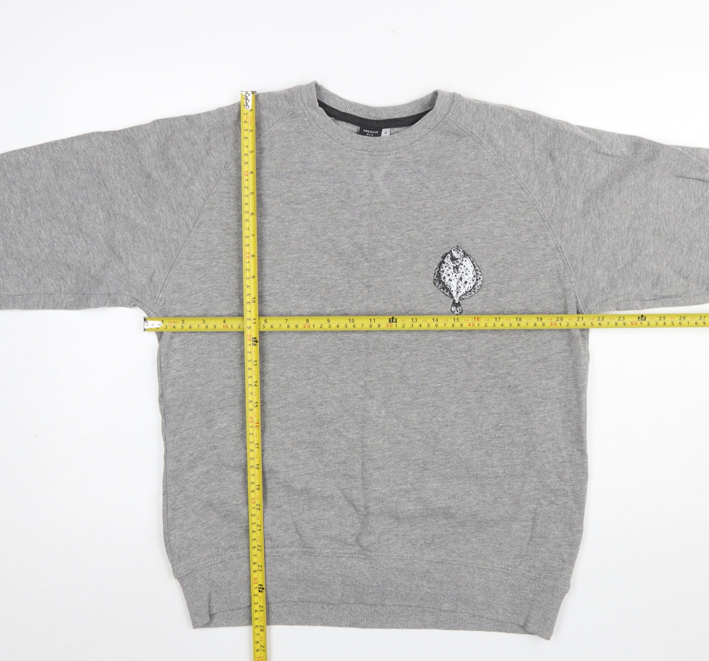 Spreadshirt Men’s Grey Pullover Sweatshirt M Crew Neck Cotton Blend