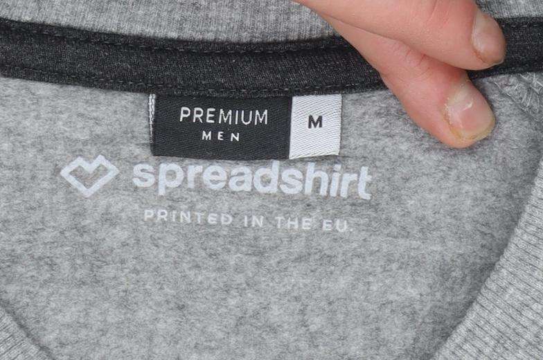 Spreadshirt Men’s Grey Pullover Sweatshirt M Crew Neck Cotton Blend