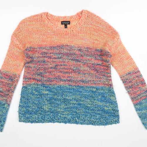 Topshop Women’s Multicoloured Chunky Knit Pullover Jumper Size 6