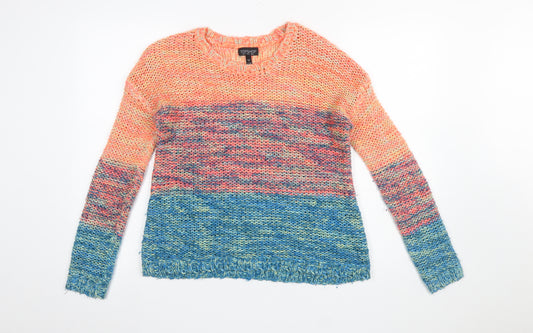 Topshop Women’s Multicoloured Chunky Knit Pullover Jumper Size 6