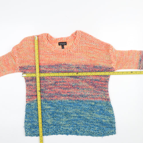 Topshop Women’s Multicoloured Chunky Knit Pullover Jumper Size 6